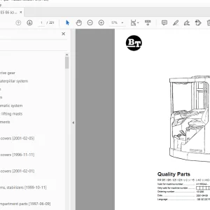BT Forklift RR B5/B6/E5/E6/(C)/15 (AC) (ACi) Quality Parts Manual - PDF