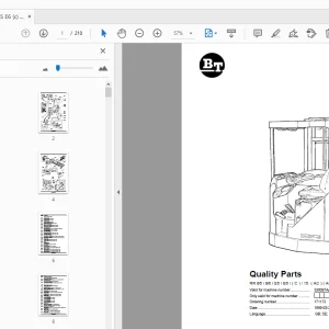 BT Forklift RR B5 B6 E5 E6 (C)15 (AC) (ACi) Quality Parts Manual - PDF