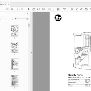 BT Forklift RR B5/B6/E5/E6/(C)/15 (AC) (ACi) Quality Parts Manual - PDF