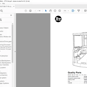 BT Forklift RR B7 / B8 / E7 / E8 / ( C ) / 14 ( DC ) Quality Parts Manual 265200AA-277511AA