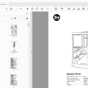 BT Forklift RR B7/B8/E7/E8/(C)/14 (DC) Quality Parts Manual - PDF DOWNLOAD 