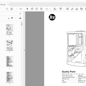 BT Forklift RR B7/B8/E7/E8/(C)/15 (AC) (ACi) Quality Parts Manual - PDF