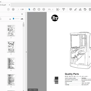 BT Forklift RR B7/B8/E7/E8/(C)/15 (AC) (ACi) Quality Parts Manual - PDF