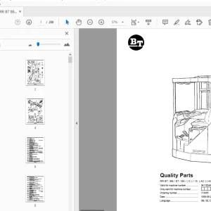 BT Forklift RR B7/B8/E7/E8/(C)/15 (AC) (ACi) Quality Parts Manual - PDF