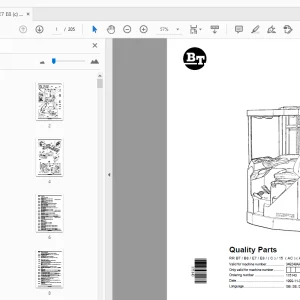 BT Forklift RR B7/B8/E7/E8/(C)/15 (AC) (ACi) Quality Parts Manual - PDF