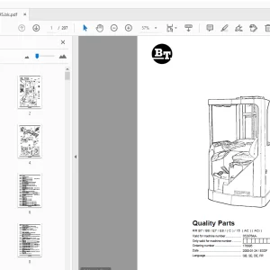 BT Forklift RR B7/B8/E7/E8/(C)/15 (AC) (ACi) Quality Parts Manual - PDF