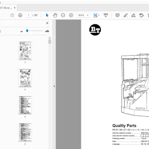 BT Forklift RR B7/B8/E7/E8/(C)/15 (AC) (ACi) Quality Parts Manual - PDF