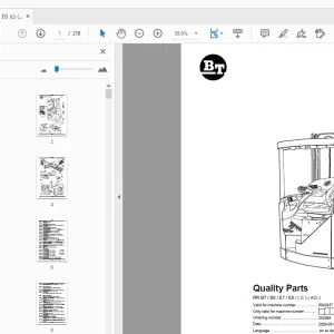 BT Forklift RR B7/B8/E7/E8/(C) (ACi) Quality Parts Manual 6042437 - PDF