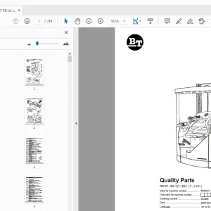 BT Forklift RR B7/B8/E7/E8/(C) (ACi) Quality Parts Manual 6042437 - PDF