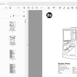 BT Forklift RR B8/15 (ACi) Quality Parts Manual - PDF DOWNLOAD