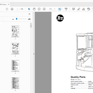 BT Forklift RR B8/15 (ACi) Quality Parts Manual - PDF