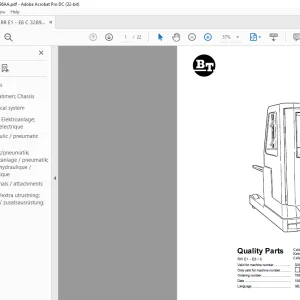 BT Forklift RR E1 E8 /C Quality Parts Manual - PDF DOWNLOAD