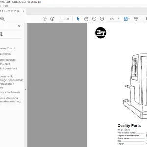 BT Forklift RR E1- E8 / C Quality Parts Manual - PDF DOWNLOAD