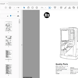 BT Forklift RR M1/M2/M3/(C)/15 Quality Parts Manual 360915AA - PDF