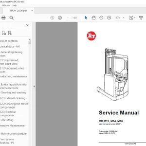 BT Forklift RR M12, M14, M16 Service Manual - PDF DOWNLOAD