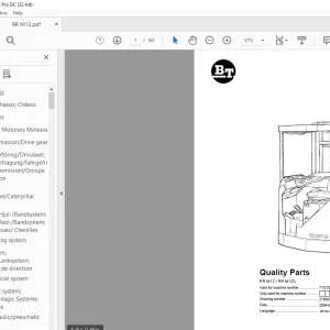 BT Forklift RR M12 / RR M12C Quality Parts Manual - PDF DOWNLOAD