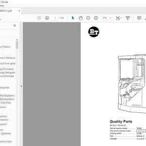 BT Forklift RR M12 / RR M12C Quality Parts Manual 709569-