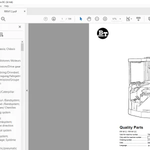 BT Forklift RR M12/RR M12C Quality Parts Manual - PDF DOWNLOAD