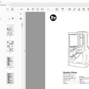 BT Forklift RR M14/RR M14C/15 Quality Parts Manual - PDF