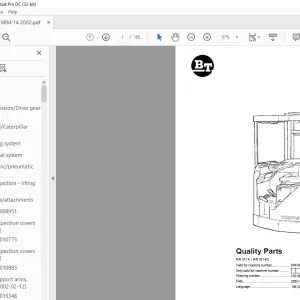 BT Forklift RR M14 / RR M14C Quality Parts Manual 564300AA