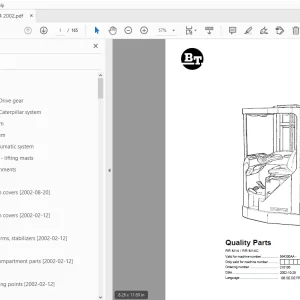 BT Forklift RR M14/RR M14C Quality Parts Manual (564300AA) - PDF