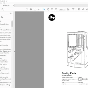 BT Forklift RR M16 / RR M16C Quality Parts Manual 709569