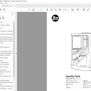 BT Forklift RR M4 / M5 / M6 / ( C ) / 15 Quality Parts Manual 352976AA-