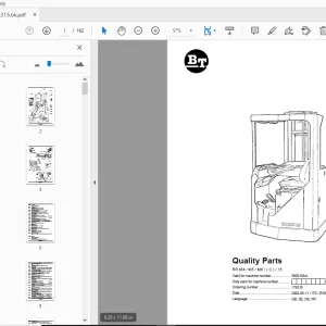 BT Forklift RR M4/M5/M6/(C)/15 Quality Parts Manual 360915AA - PDF