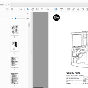 BT Forklift RR N1/N2/N3/(C)/14 (DC) Quality Parts Manual - PDF