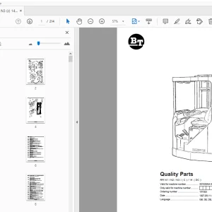 BT Forklift RR N1/N2/N3/(C)/14 (DC) Quality Parts Manual - PDF