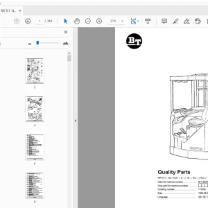 BT Forklift RR N1/N2/N3/(C)/15 (AC) (ACi) Quality Parts Manual 341103AA - PDF