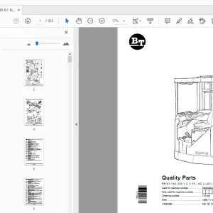 BT Forklift RR N1/N2/N3/(C)/15 (AC) (ACi) Quality Parts Manual - PDF