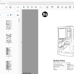 BT Forklift RR N1/N2/N3/(C)/15 (AC) (ACi) Quality Parts Manual - PDF