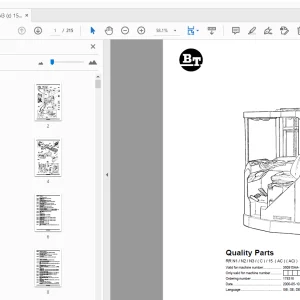 BT Forklift RR N1/N2/N3/(C)/15 (AC) (ACi) Quality Parts Manual - PDF