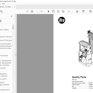 BT Forklift RRE140 Quality Parts Manual - PDF DOWNLOAD