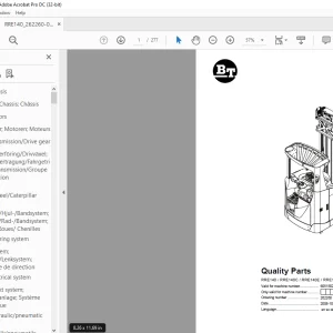 BT Forklift RRE140, RRE140C, RRE140E, RRE140EC Parts Manual PDF