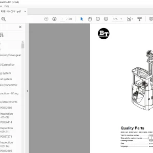 BT Forklift RRE140, RRE140C, RRE140E, RRE140EC Quality Parts Manual 6162870