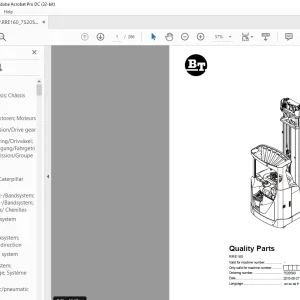 BT Forklift RRE160 Quality Parts Manual 7520590 - PDF DOWNLOAD
