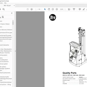 BT Forklift RRE160, RRE160C, RRE160E, RRE160EC Quality Parts Manual 6094001