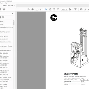 BT Forklift RRE160, RRE160C, RRE160E, RRE160EC Quality Parts Manual 6162870