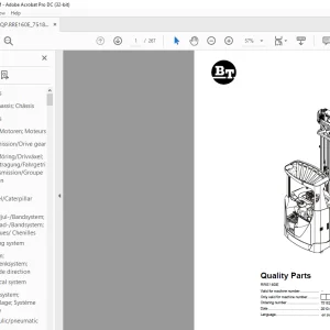 BT Forklift RRE160E Quality Parts Manual 7518270  - PDF DOWNLOAD