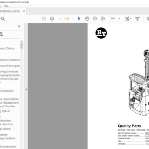BT Forklift RRE180 RRE180C RRE180E RRE180EC Quality Parts Manual  PDF