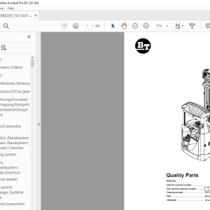 BT Forklift RRE200 Quality Parts Manual - PDF DOWNLOAD