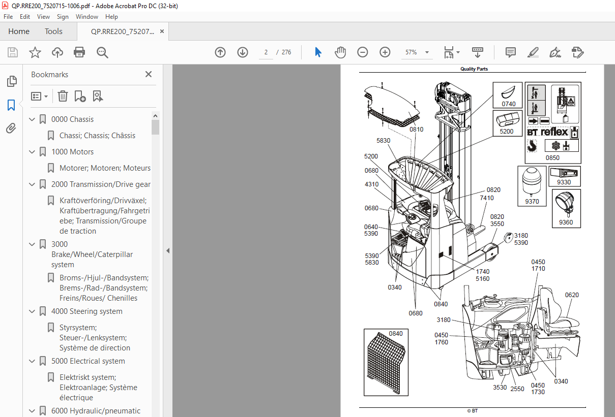 BT Forklift RRE200 Quality Parts Manual 7520715 - PDF DOWNLOAD ...