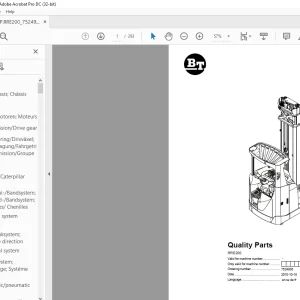BT Forklift RRE200 Quality Parts Manual 7524936 PDF