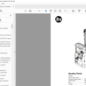 BT Forklift RRE200 Quality Parts Manual 7524936 -  PDF DOWNLOAD