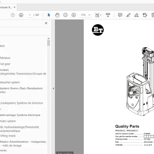 BT Forklift RRE200CC,RRE200ECC Quality Parts Manual - PDF