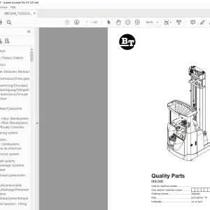 BT Forklift RRE200E Quality Parts Manual PDF