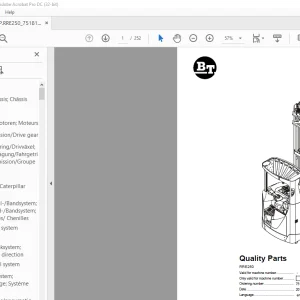 BT Forklift RRE250 Quality Parts Manual 7518167 - PDF DOWNLOAD