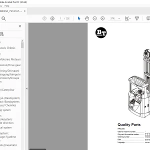 BT Forklift RRE250 Quality Parts Manual 7518167 PDF